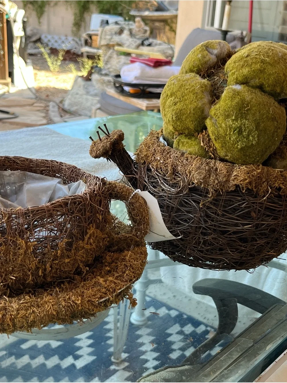 Rustic Moss & Twig, Tea Pot & Tea Cup Set in Brown and Green